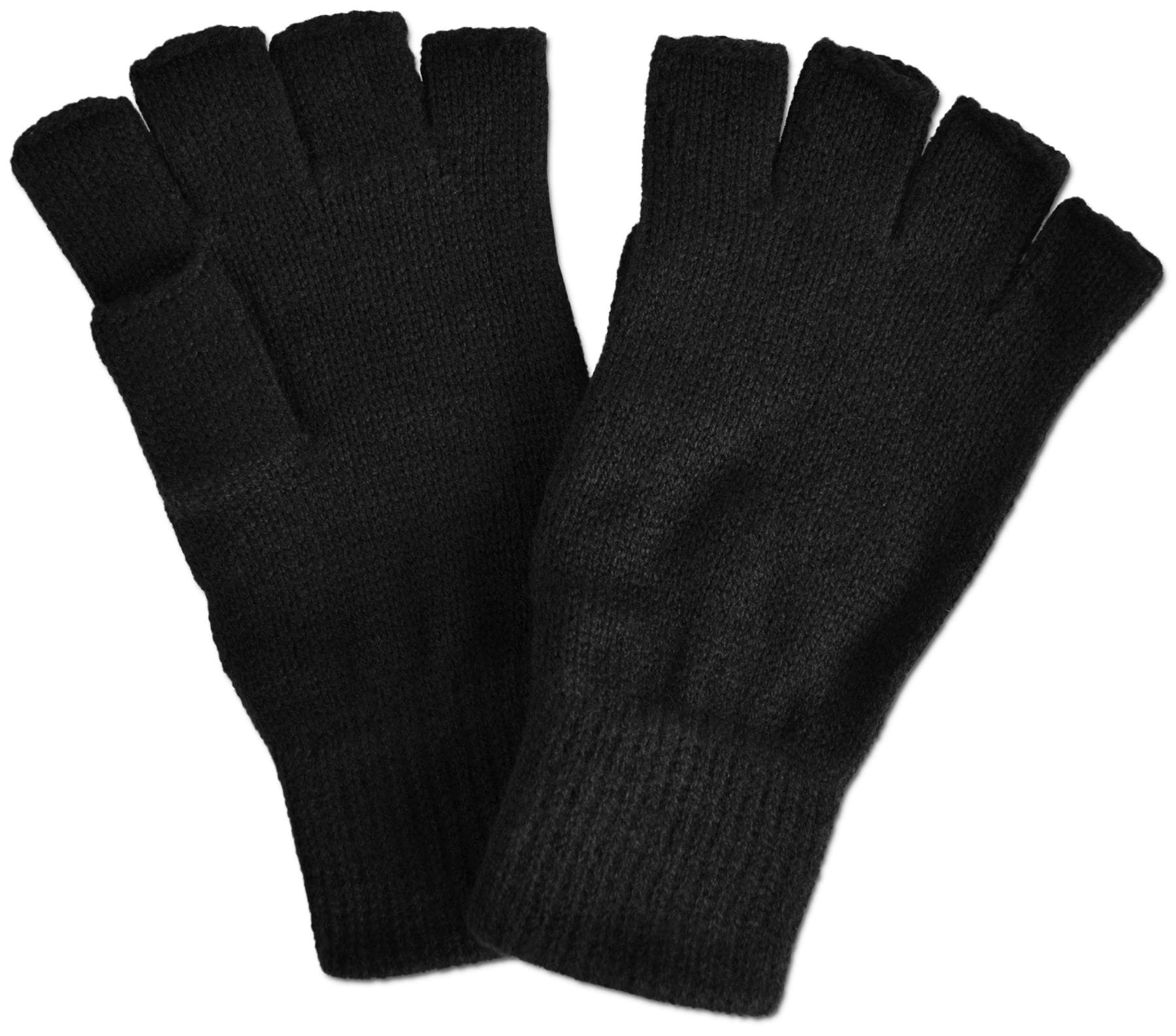 Bild von Strick-Handschuhe, fingerlos Schwarz