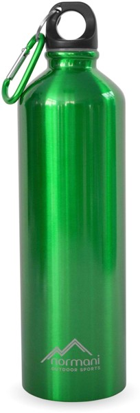 Bild von Edelstahl Trinkflasche mit Karabiner 750 ml Grün