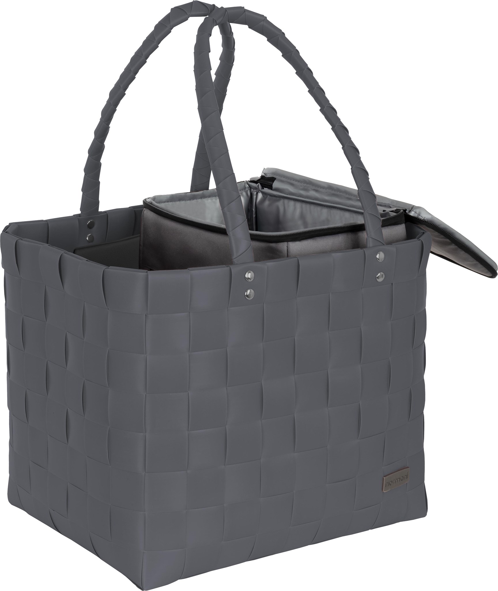 Bild von Flechtkorb mit kleiner Kühltasche Money Street