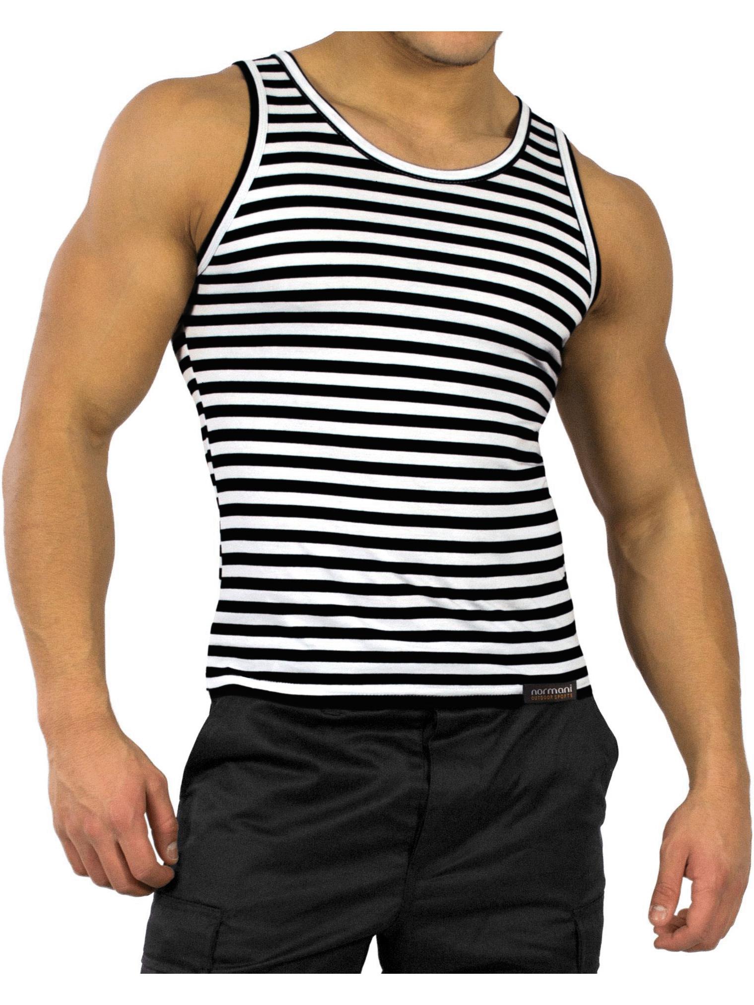 Bild von Marine Tank-Top „Wolgadelta“ Schwarz/Weiß