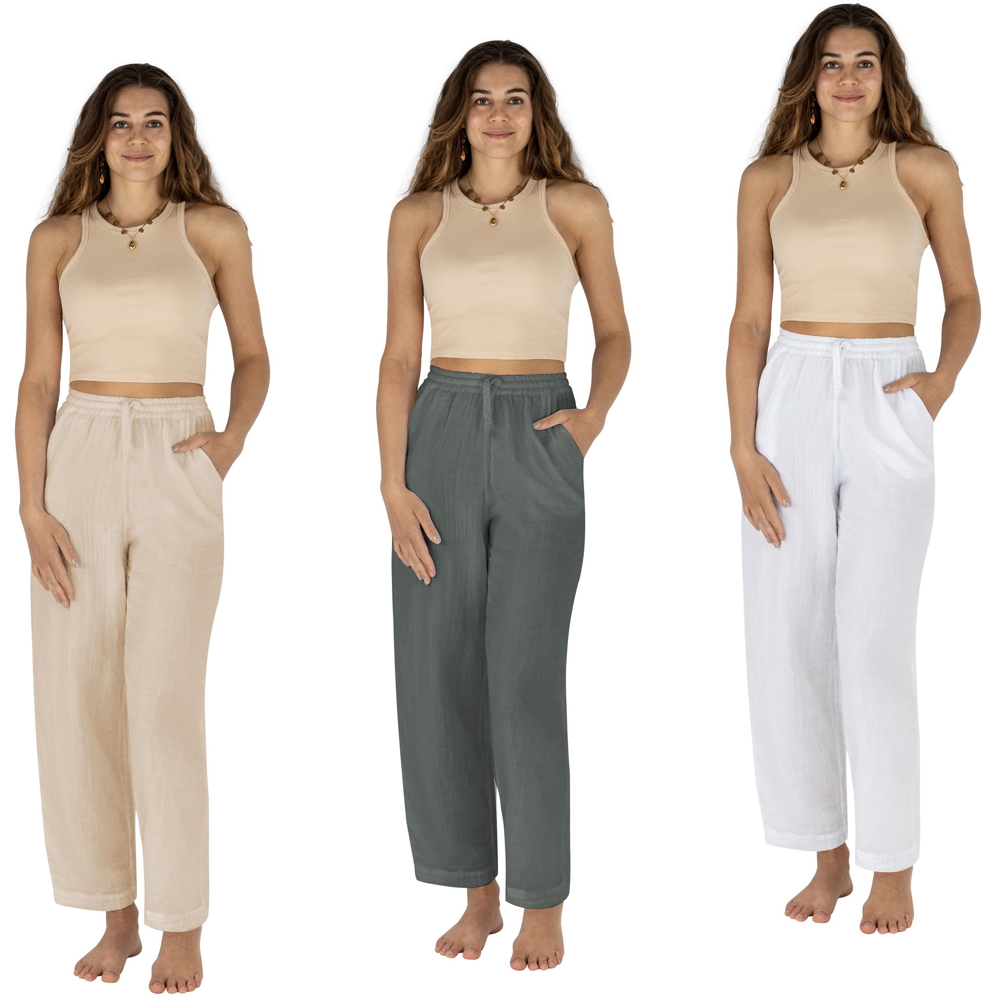 Bild von Lange Damen Musselin Hose