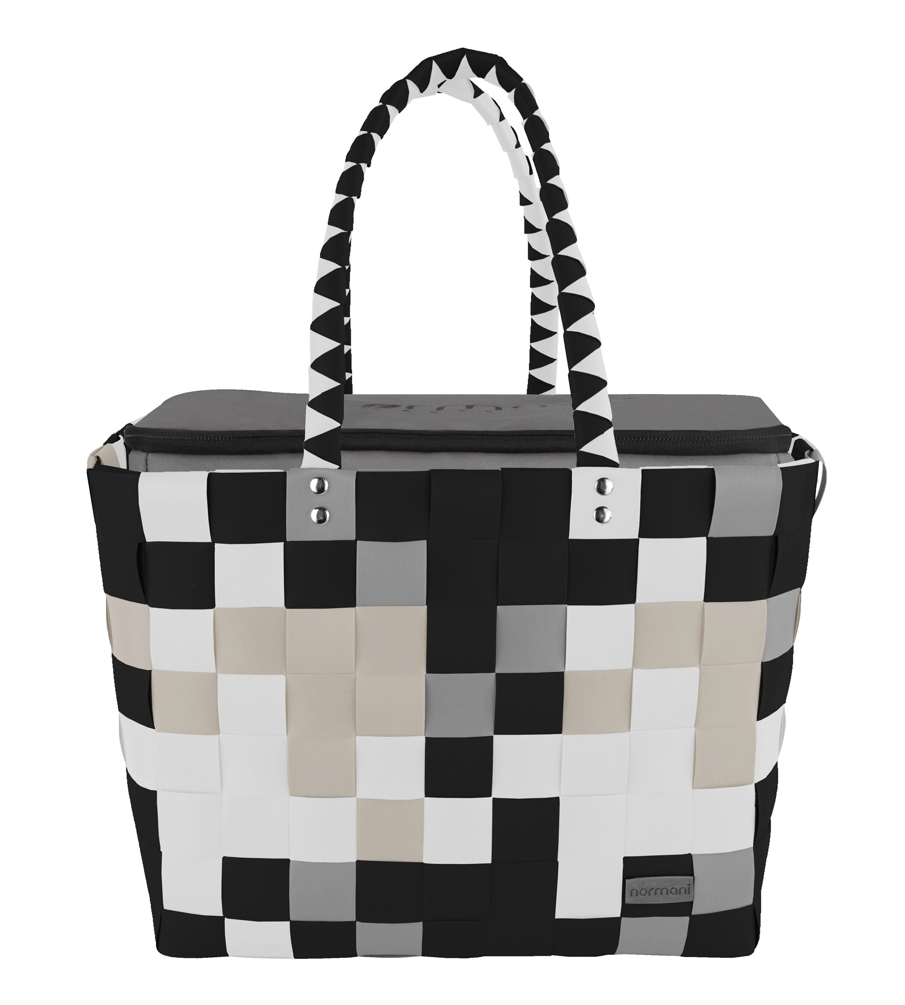 Bild von Flechtkorb mit großer Kühltasche Stone