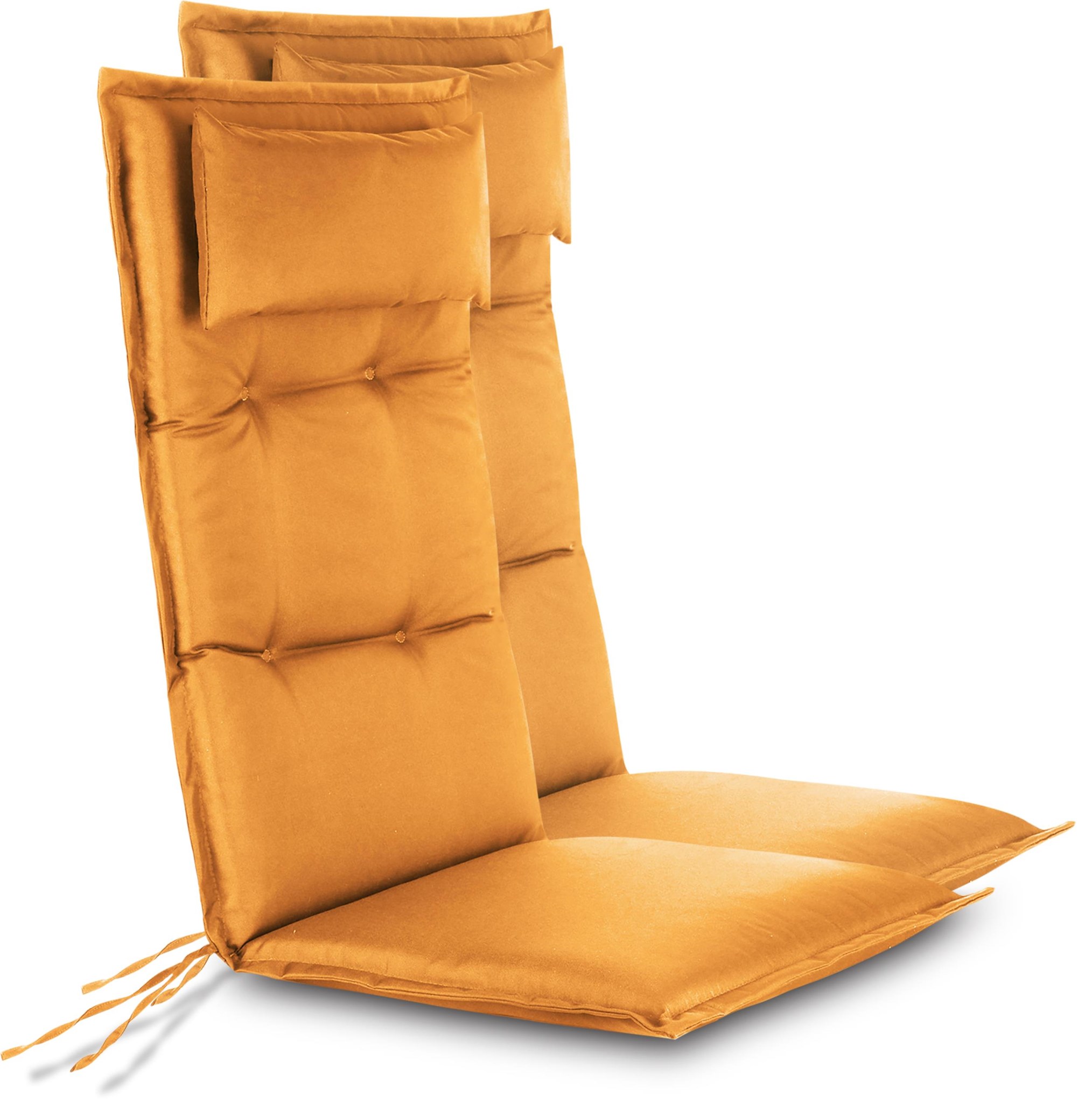 Bild von 2 Hochlehner Stuhlauflagen Sitzpolster Orange