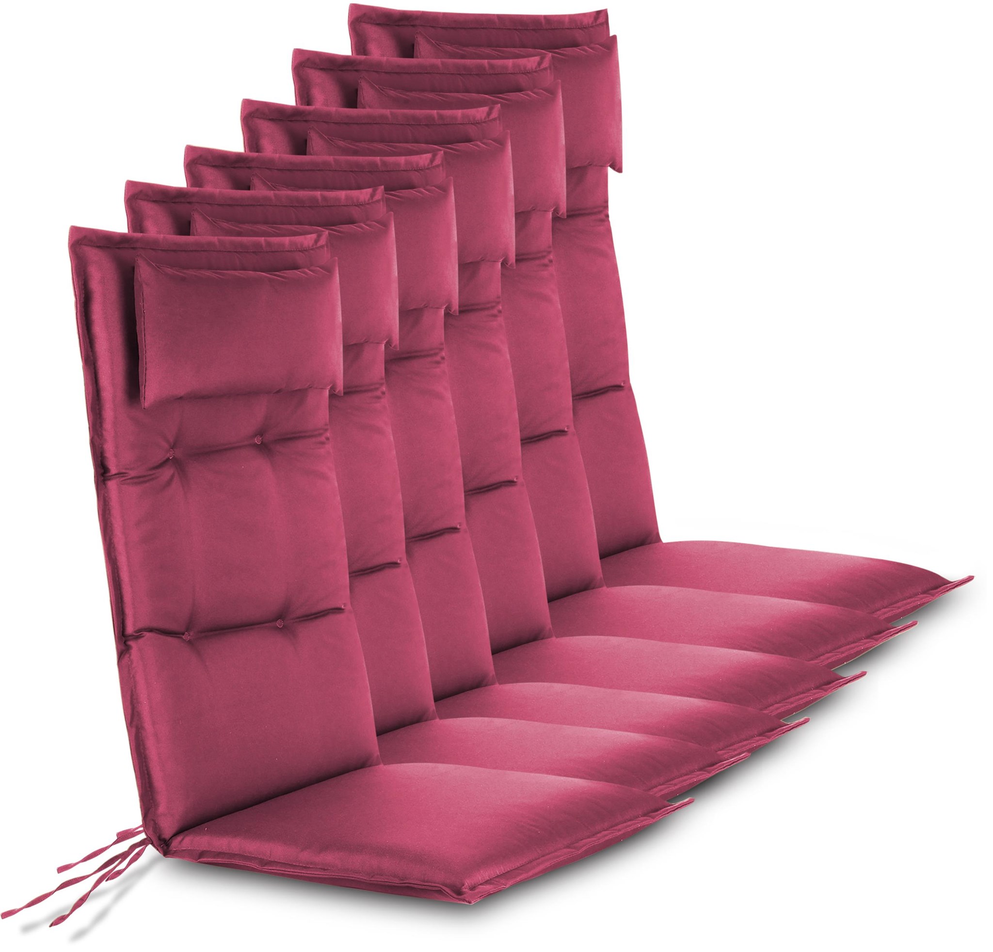 Bild von 4 Hochlehner Stuhlauflagen Sitzpolster Brombeere