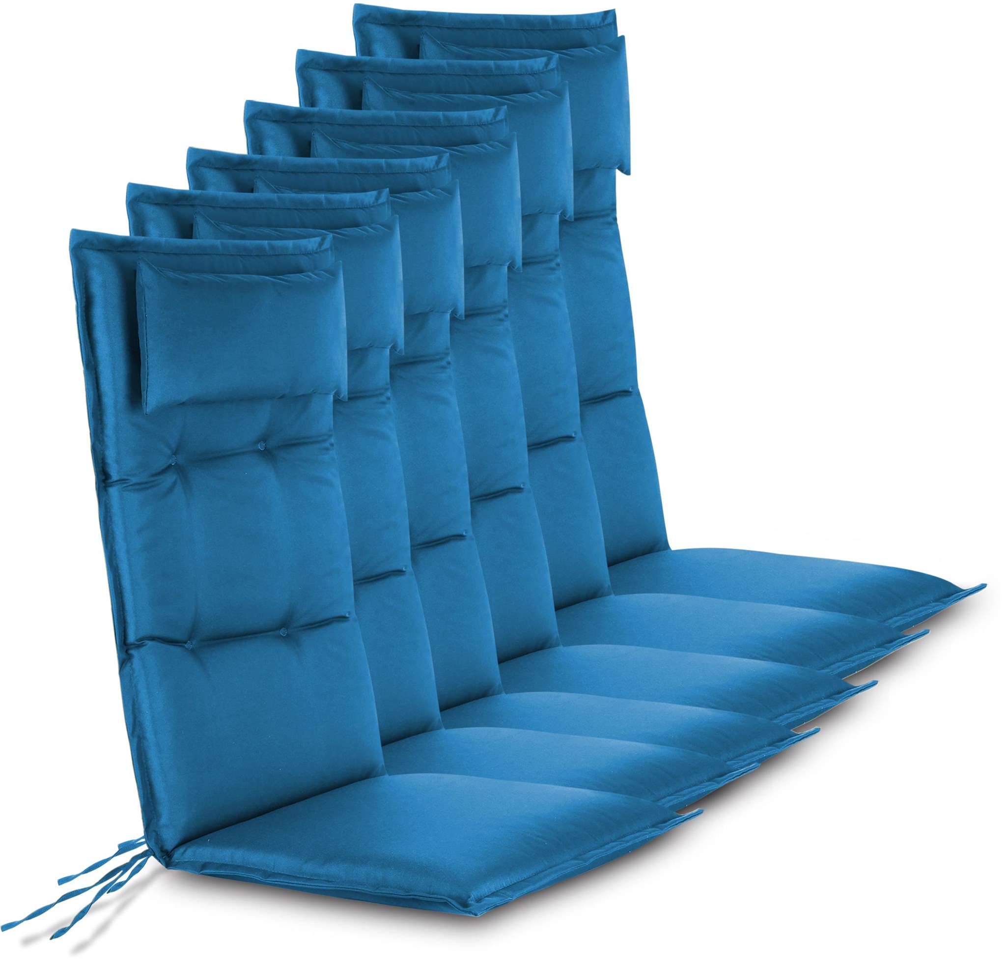 Bild von 6 Premium Hochlehner Stuhlauflagen Marine