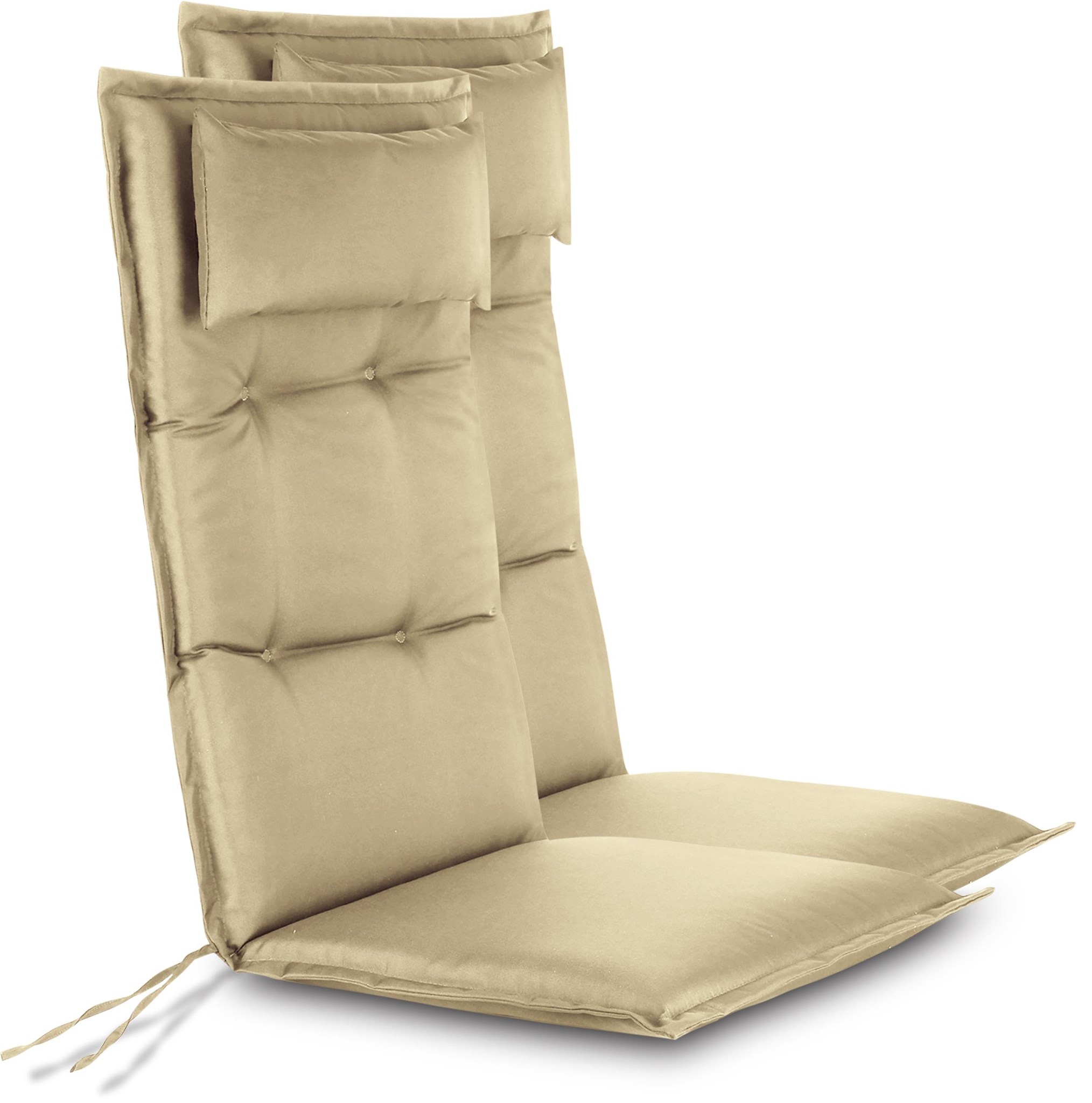 Bild von 2 Hochlehner Stuhlauflagen Sitzpolster Beige