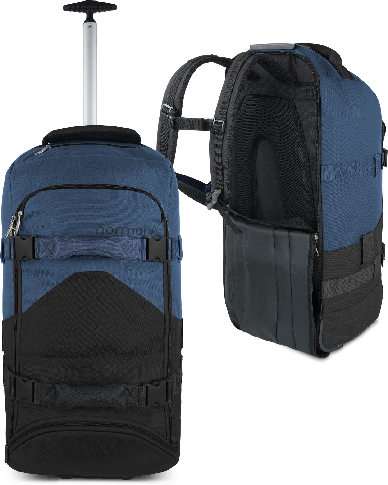 Bild von Reisetasche mit Rollen und Rucksackfunktion „Melano90“ Schwarz/Navy