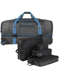 Bild von Reisetasche mit Rollen 90 L mit 4 Kleidertaschen „Kompass 90“ Blau