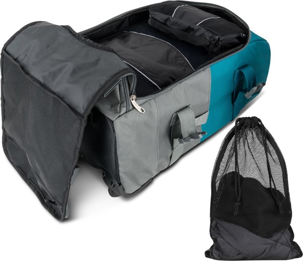 Bild von Reisetasche „Melano“ mit 5 passenden Kleidertaschen Grau/Petrol