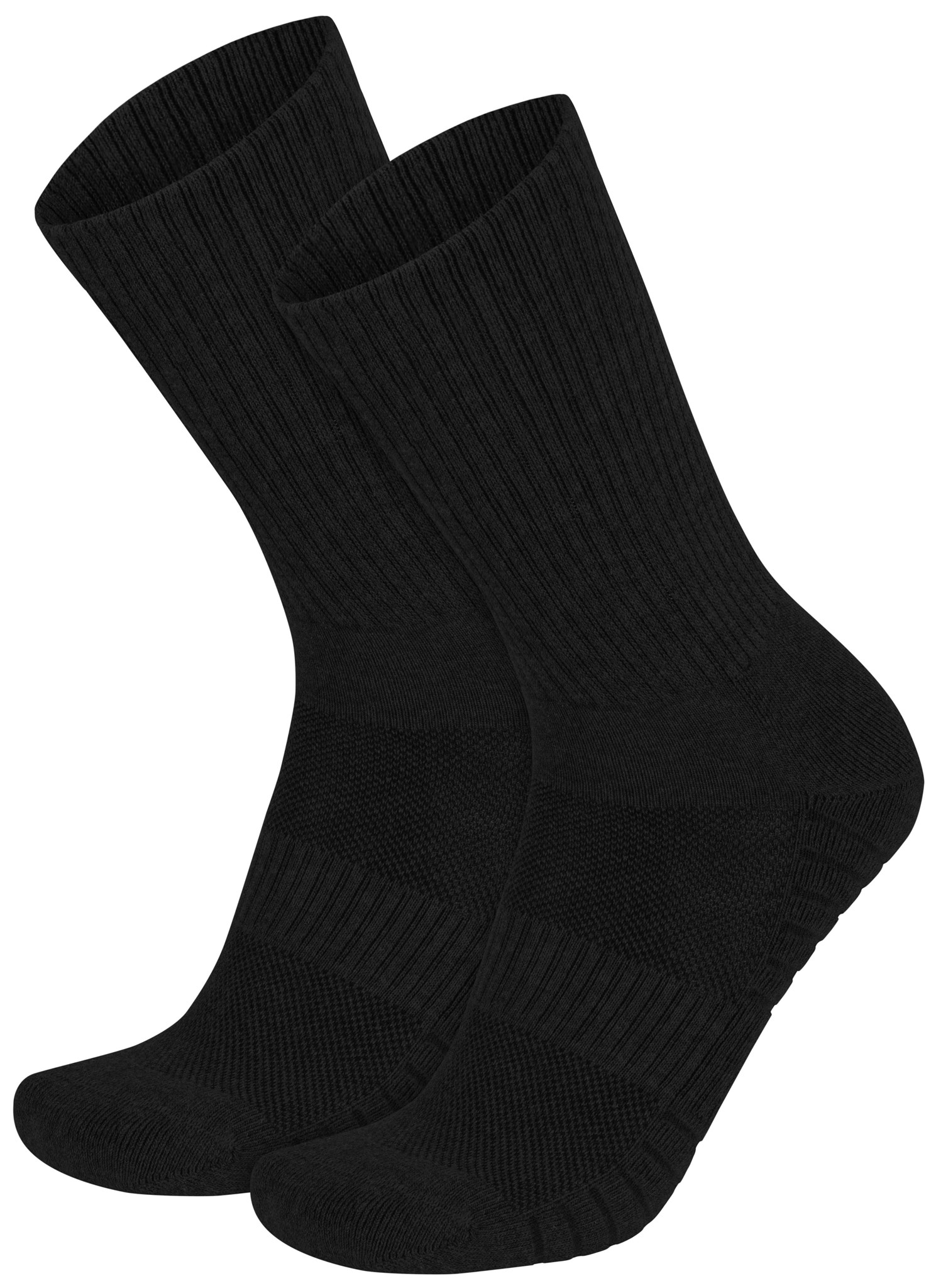 Bild von 4 Trekkingwandersocken mit Polstersohle und Komfortbund Schwarz