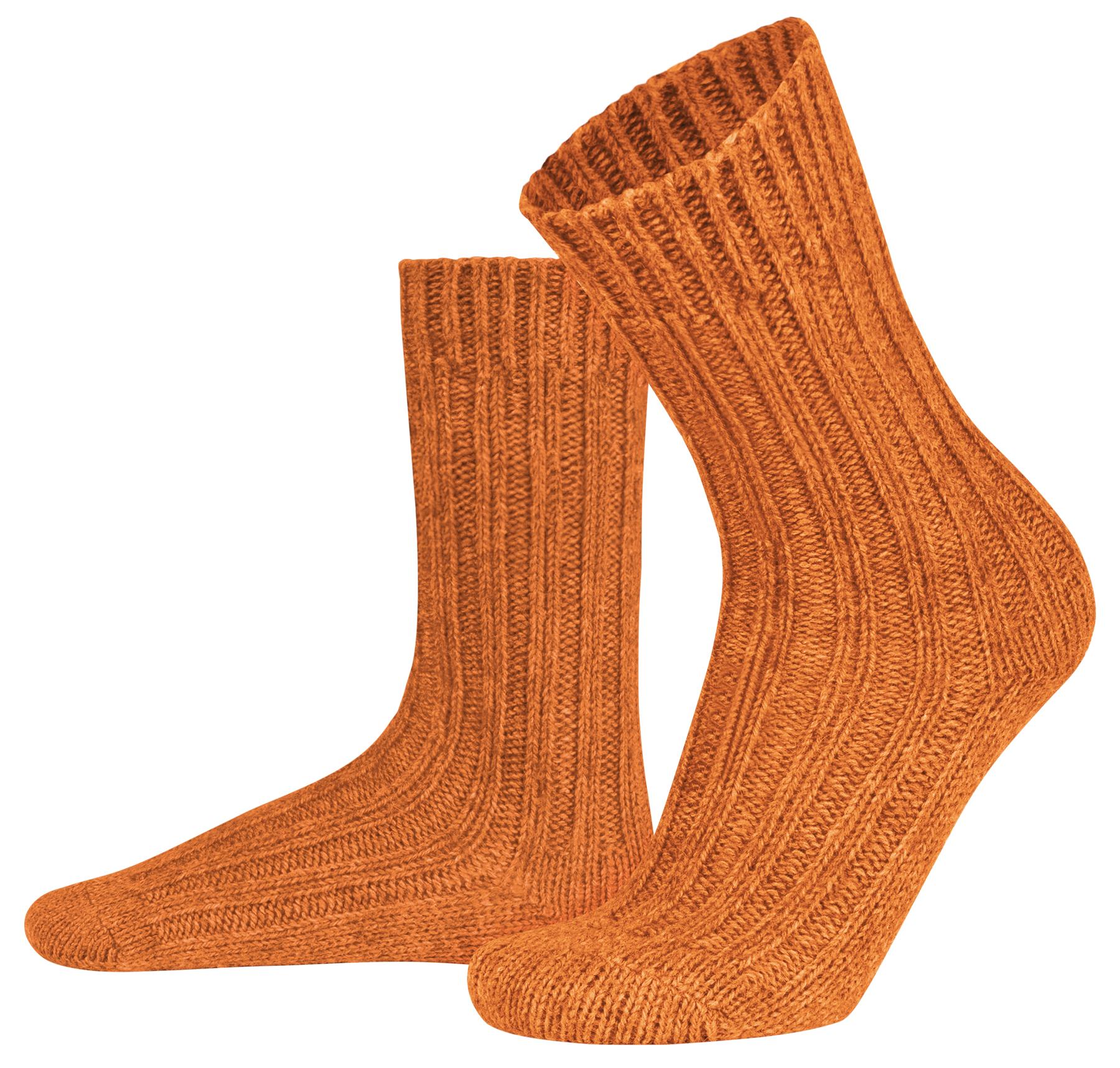 Bild von 2 Paar warme WollSocken aus Alpaka- und Schafwolle Orange