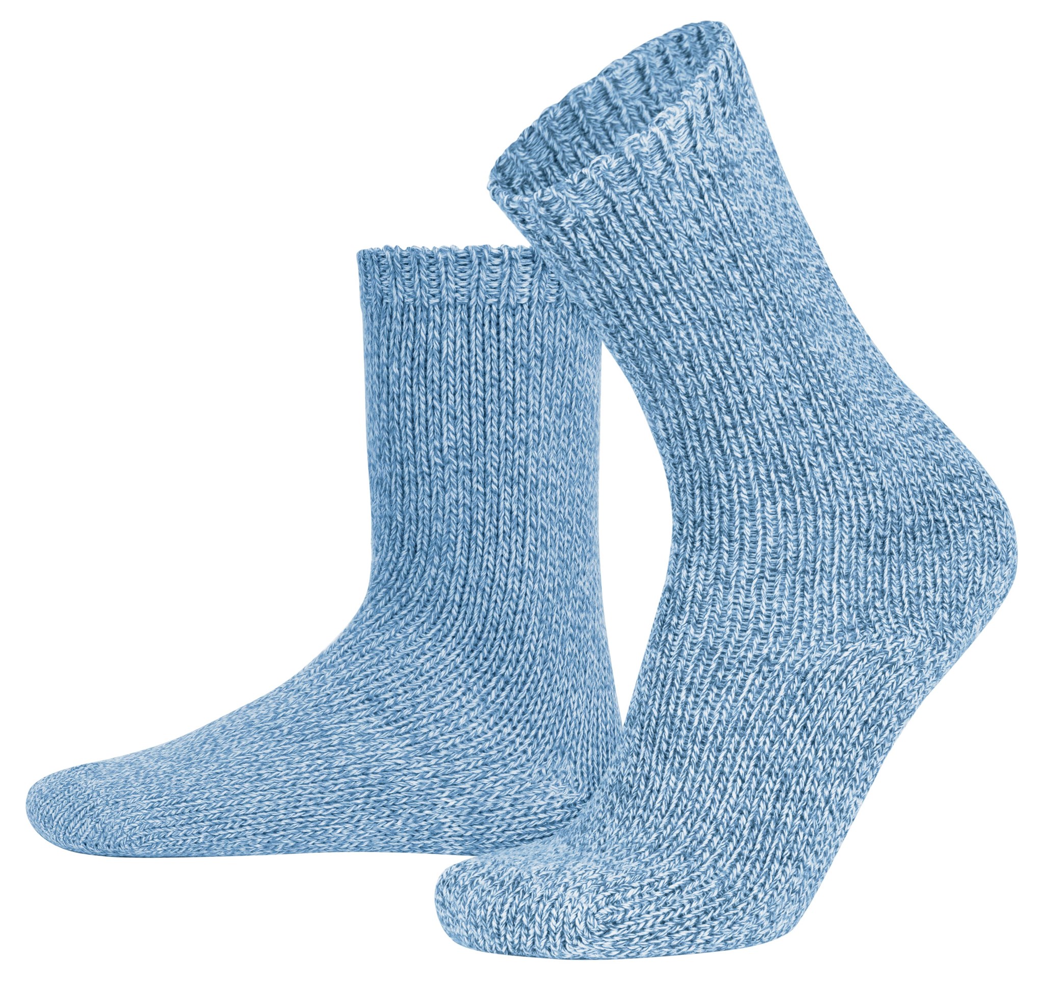 Bild von 2 Strickwollsocken aus Baum- und Schafwolle Blau