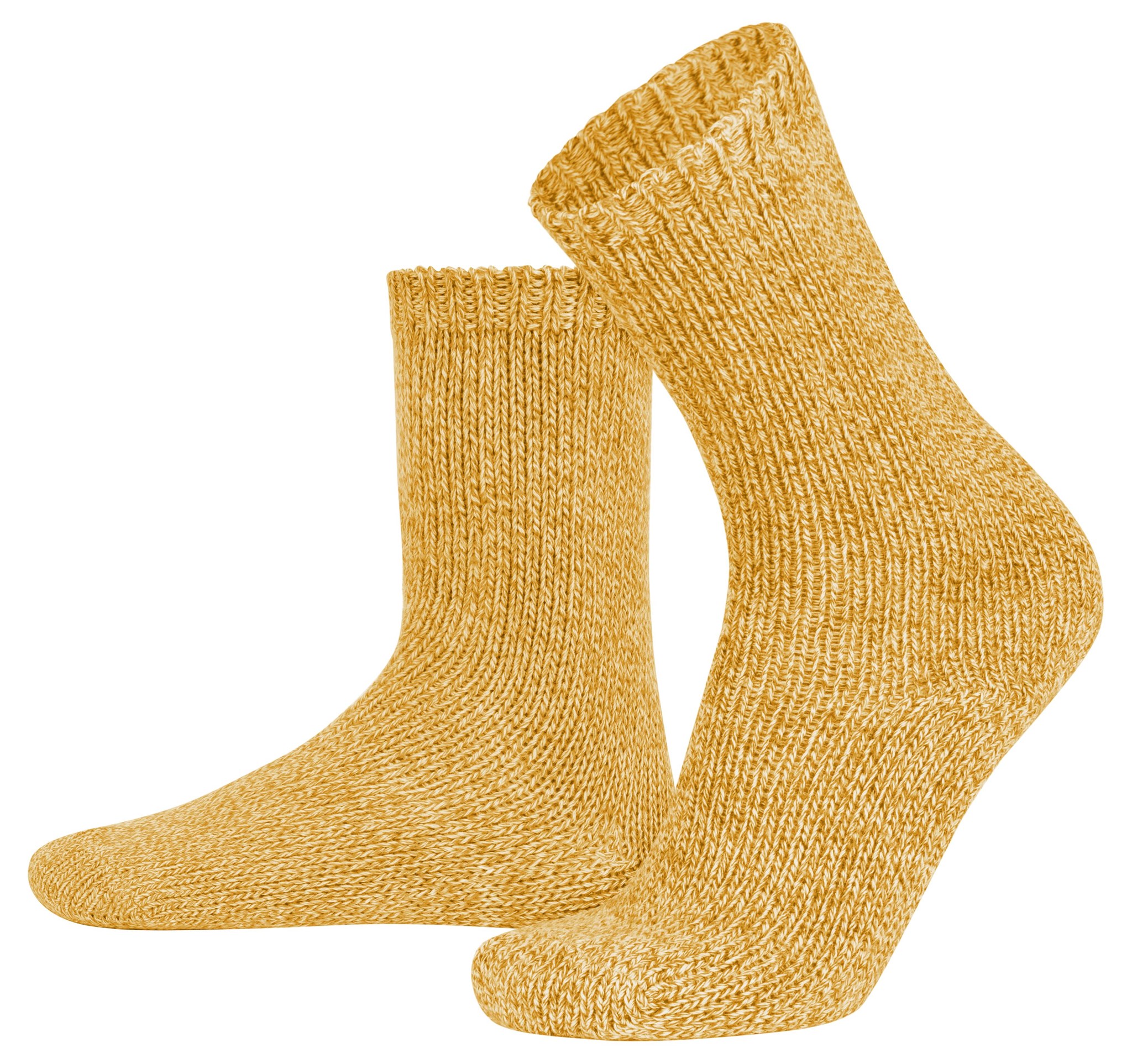 Bild von 2 Strickwollsocken aus Baum- und Schafwolle Gelb