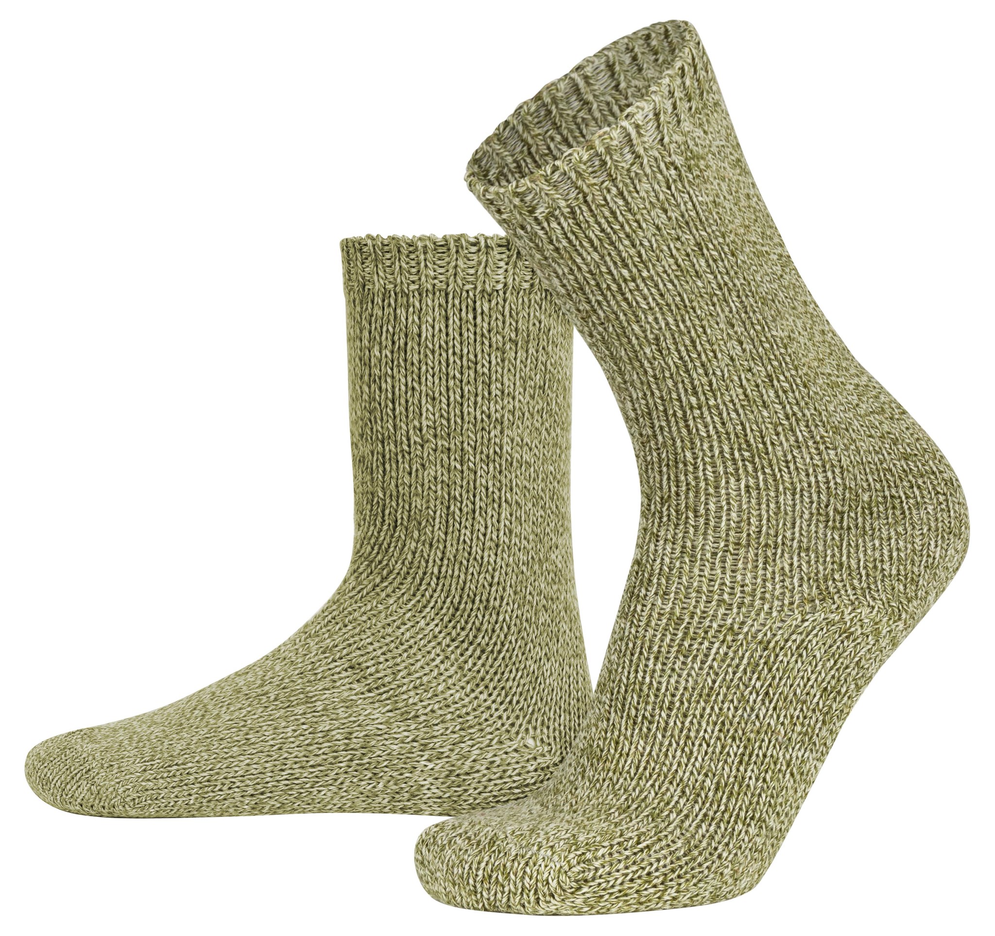 Bild von 2 Strickwollsocken aus Baum- und Schafwolle Grün