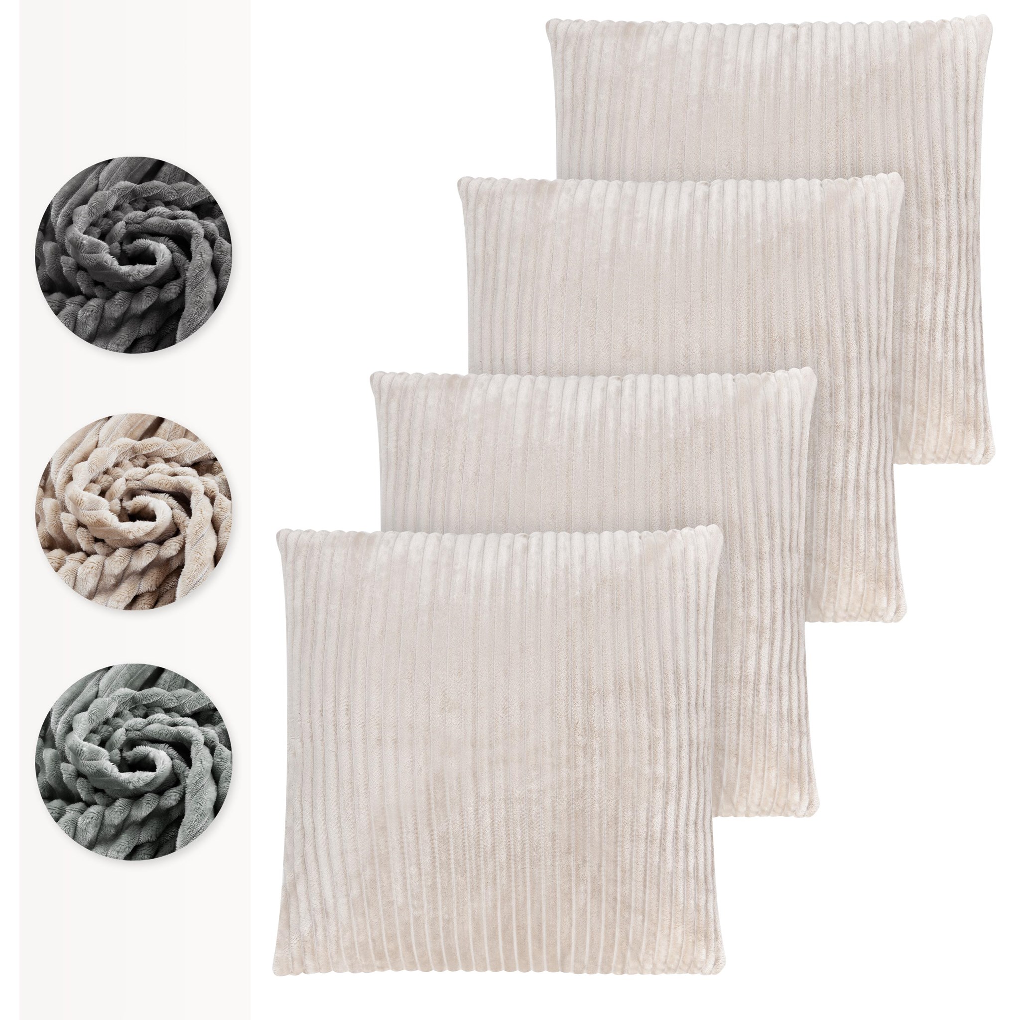 Bild von 4er Set Kissenbezüge aus Flanell 60x60 cm