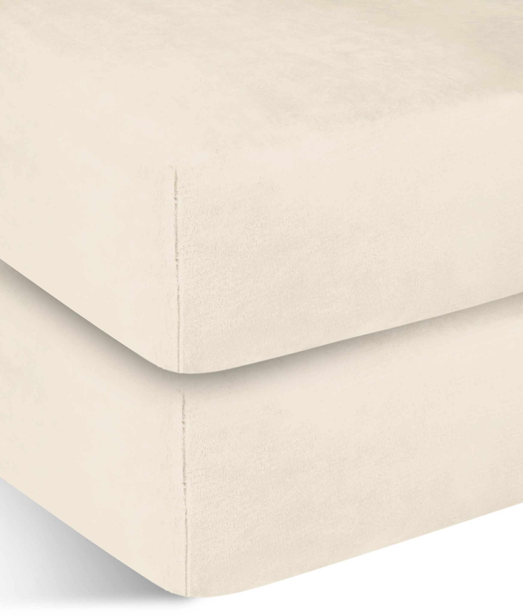 Bild von 2 Flanell-Spannbettlaken „PERPIGNAN“ Beige