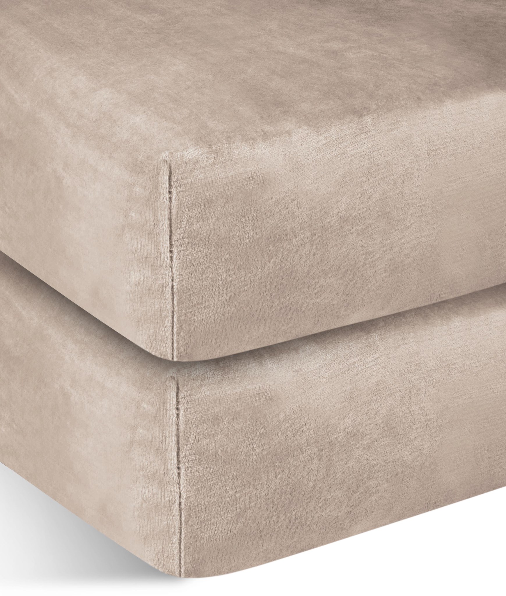 Bild von 2 Flanell-Spannbettlaken „PERPIGNAN“ Taupe