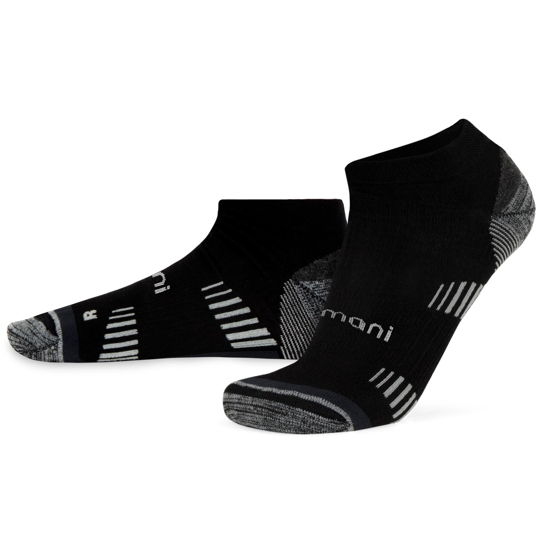 Bild von 2 Merino Trekking Sneaker-Socken mit Frotteesohle Schwarz