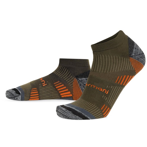 Bild von 2 Merino Trekking Sneaker-Socken mit Frotteesohle Oliv