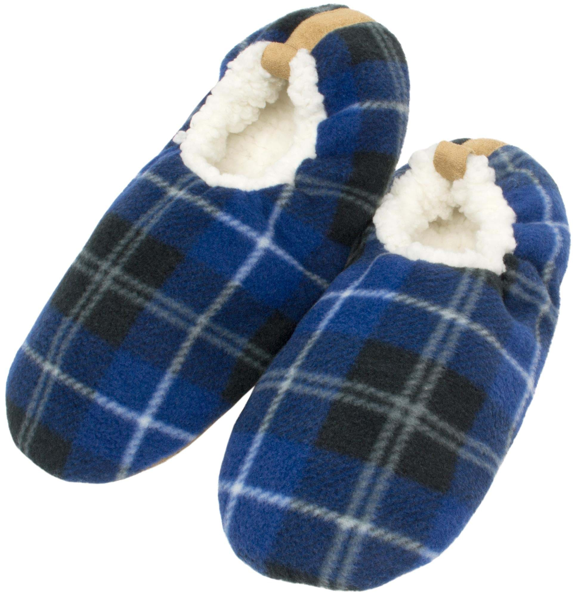 Bild von 1 Paar Herren-Slipper Hausschuhe „Karo“ Blau