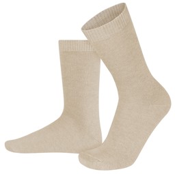 Bild von 3 Socken aus Cashmere und Merinowolle mit Komfortbund Beige