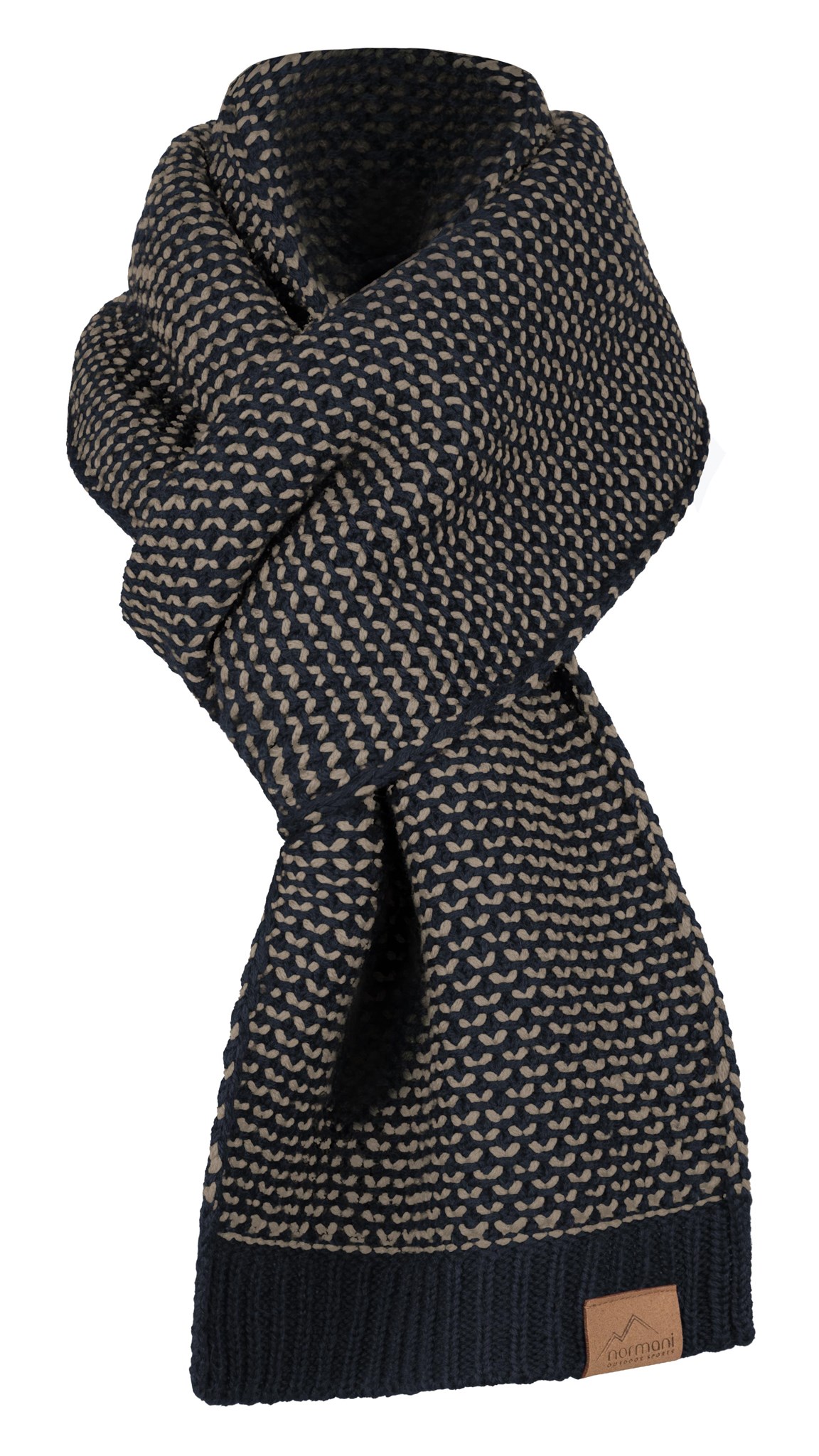 Bild von Strickschal „Edet“ Navy/Beige