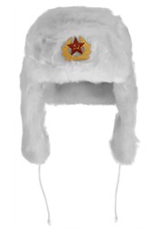 Bild von Fellmütze Russische Tschapka „Siberia“ mit Stern Weiß