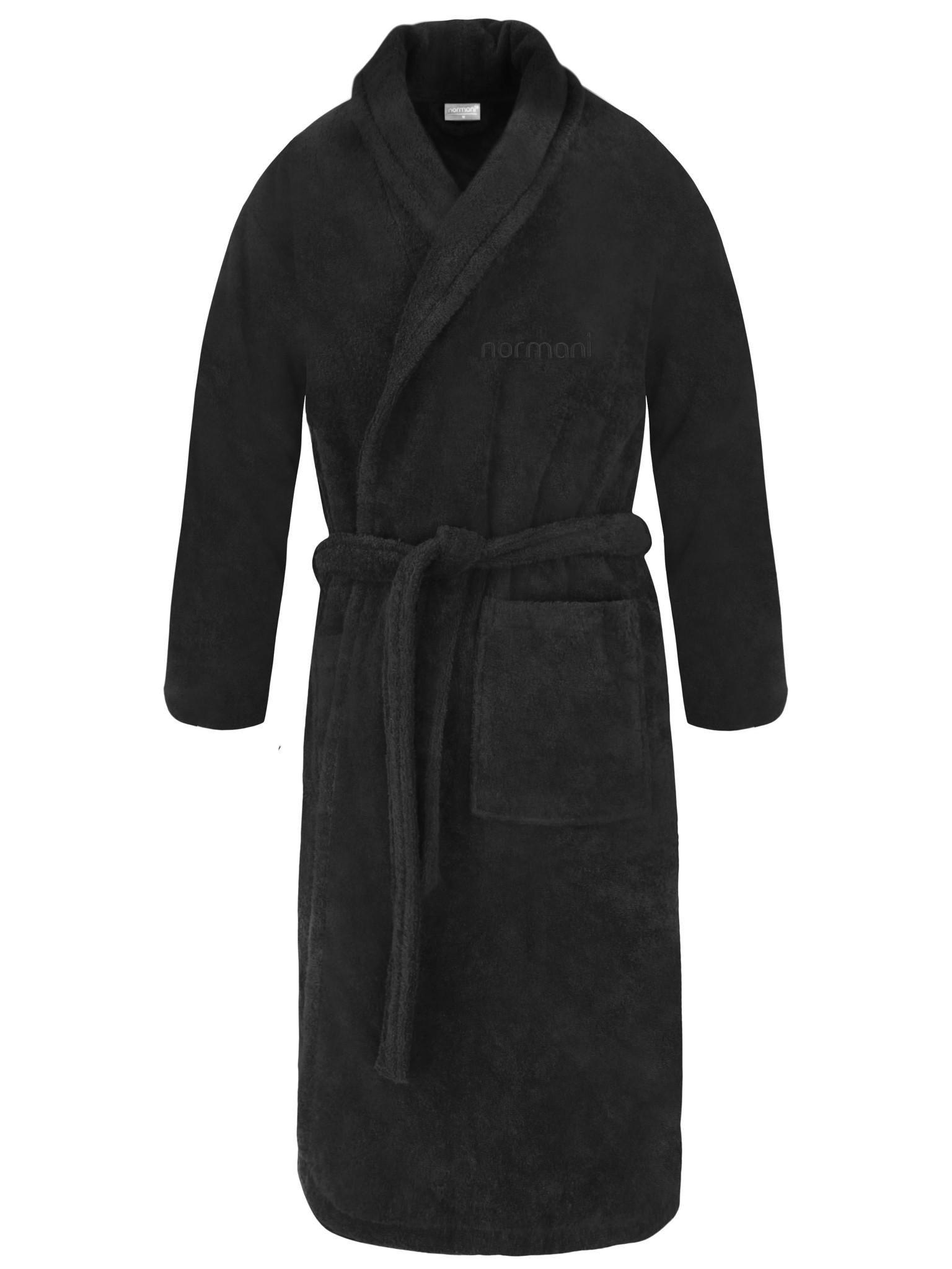 Bild von Unisex Baumwoll-Bademantel „Flee“ 450 g/m² Schwarz