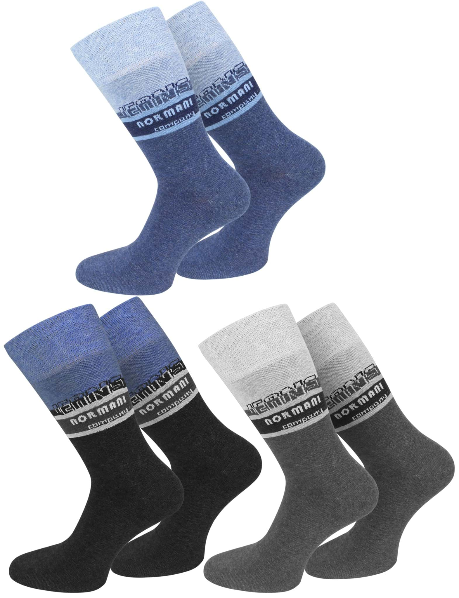 Bild von 6 Paar Herrensocken „Company“ mit Jeansmotiv Blau