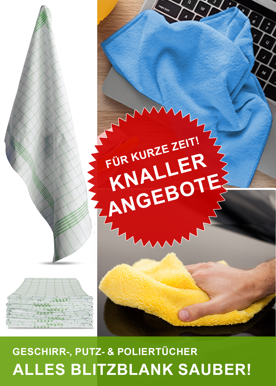 Für jedes Projekt das richtige Tuch - Geschirr-, Putz- und Poliertücher von normani.de