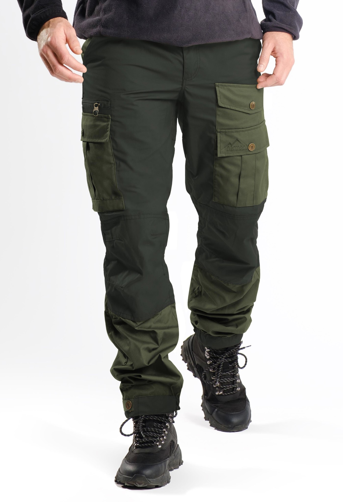 Bild von Herren Wanderhose - Outdoorhose Oliv/Dunkelgrün