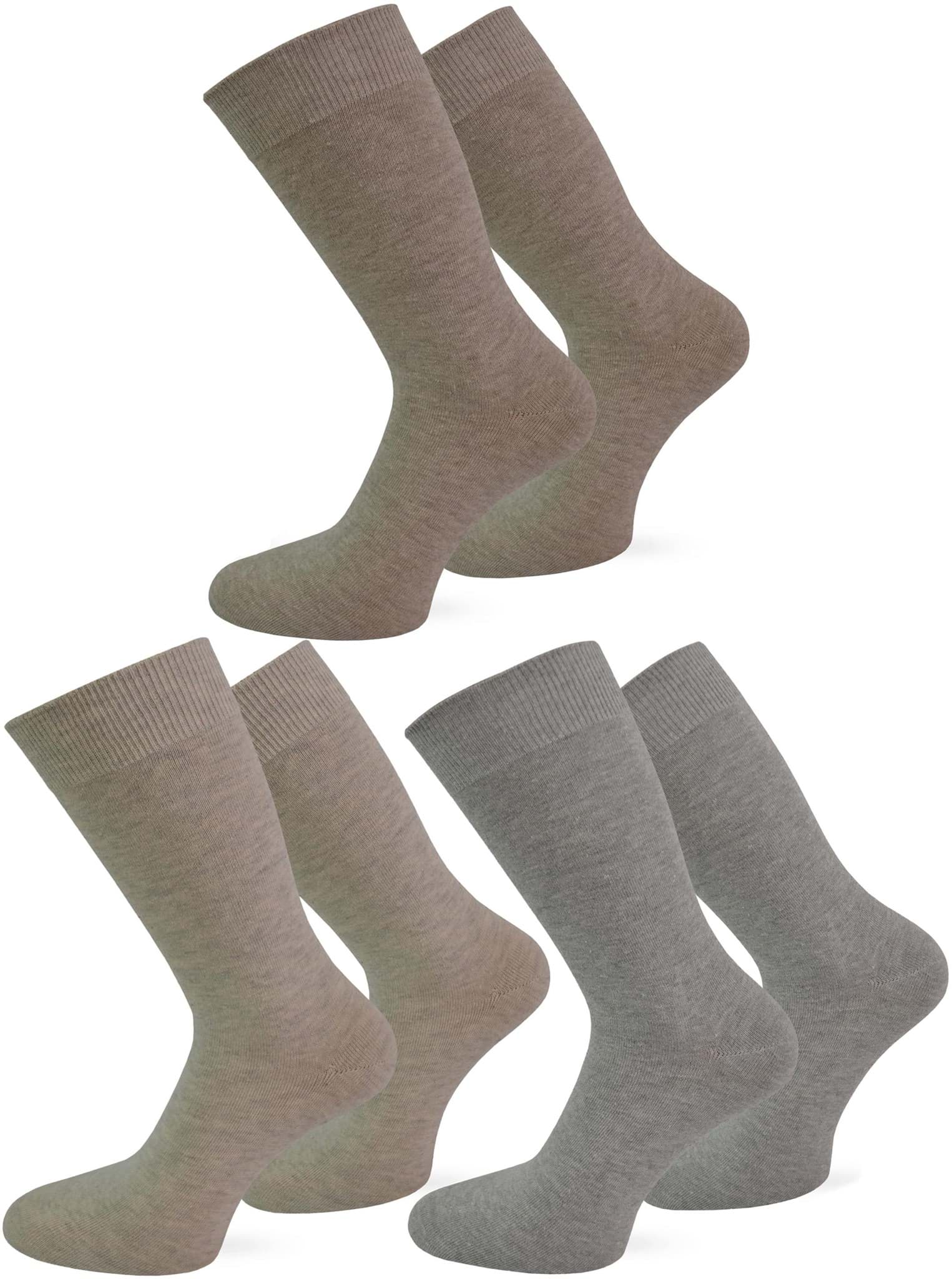 Bild von 6 Paar Herrensocken „For Men“ einfarbig mit Gummi Hellbeige sortiert