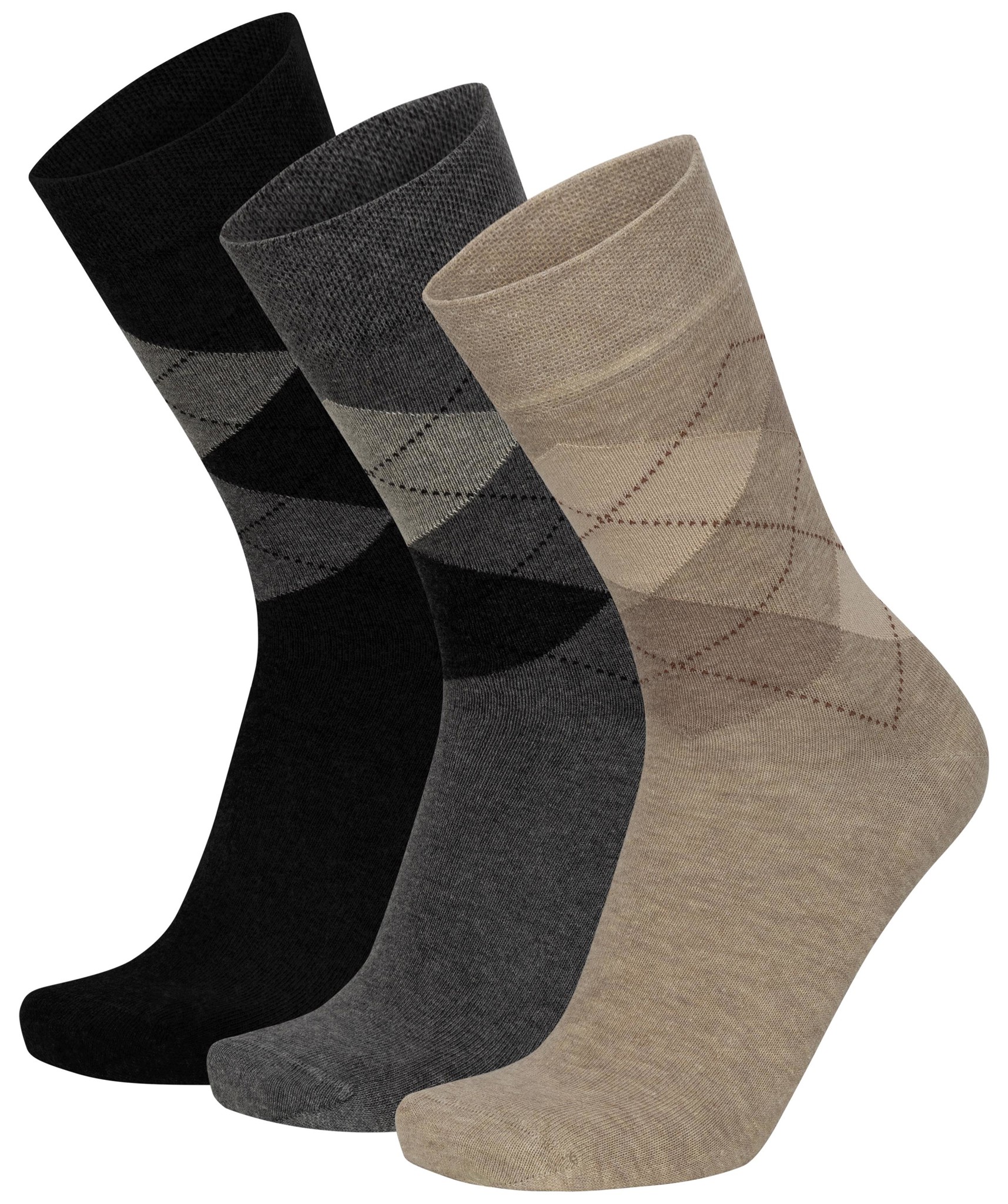 Bild von 6 Baumwollsocken mit Karo-Motiv Karo