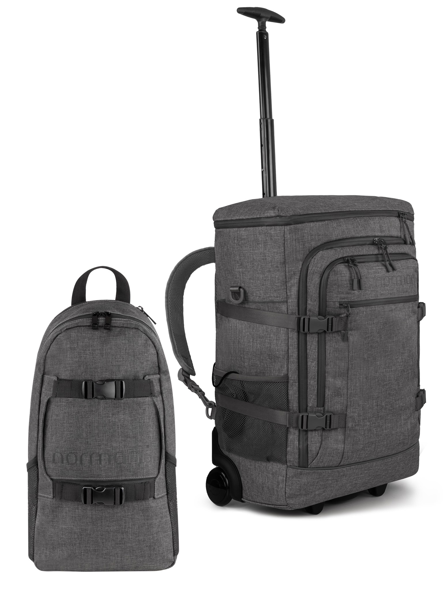 Bild von Handgepäck Rucksack mit Trolleyfunktion + kleiner Rucksack Anthrazit