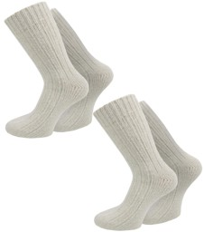 Bild von 2 Paar Norweger-Socken Pastelltöne Wollweiß