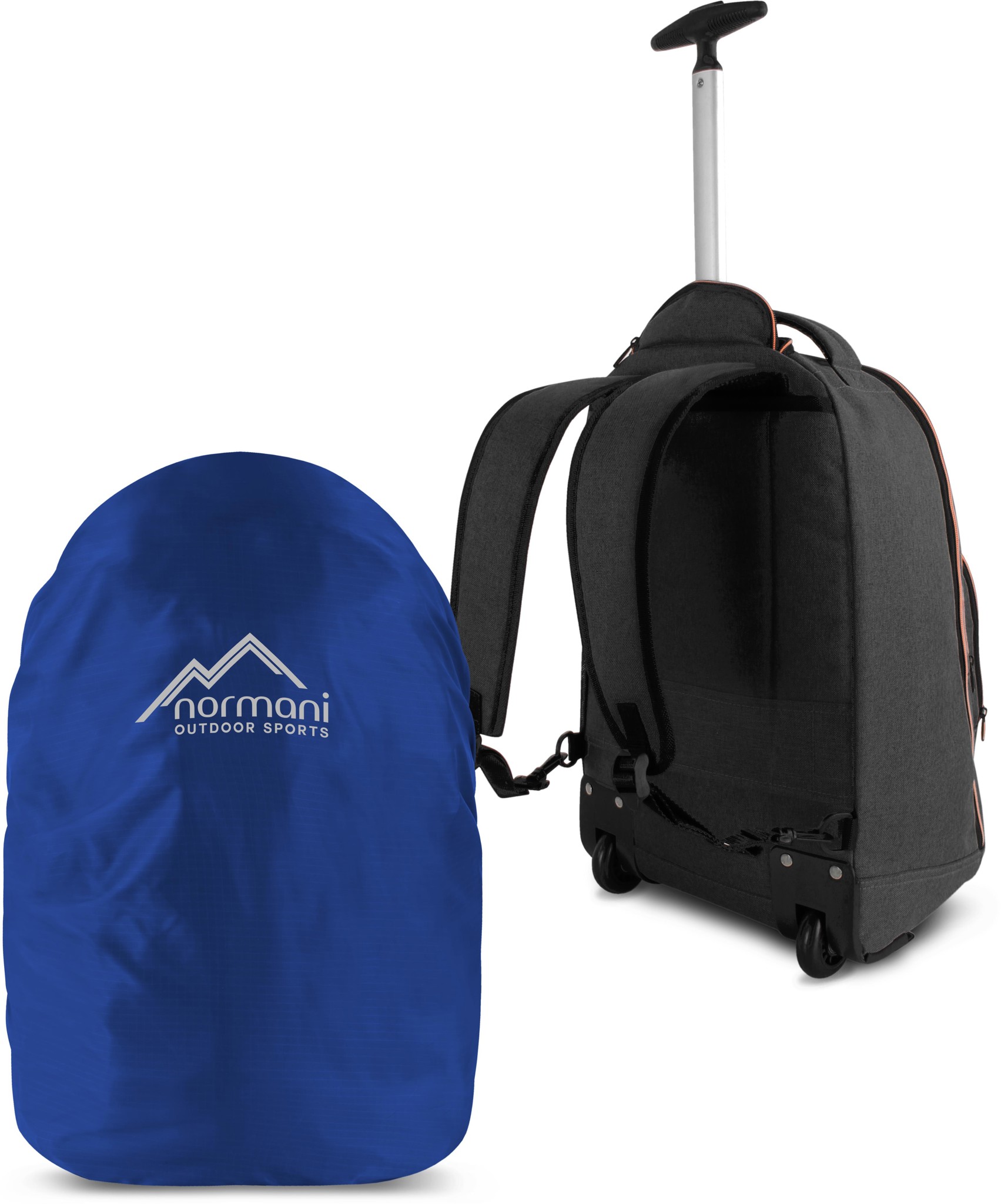 Bild von Rucksack mit Trolleyfunktion „Yori“ mit Regenüberzug Orange