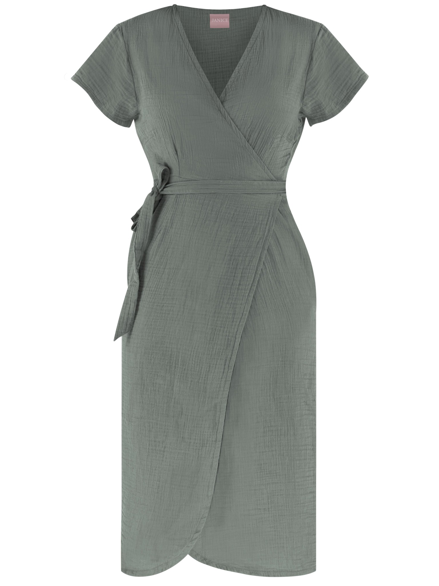 Bild von Musselin Kleid „Chadies“ Hellgrau
