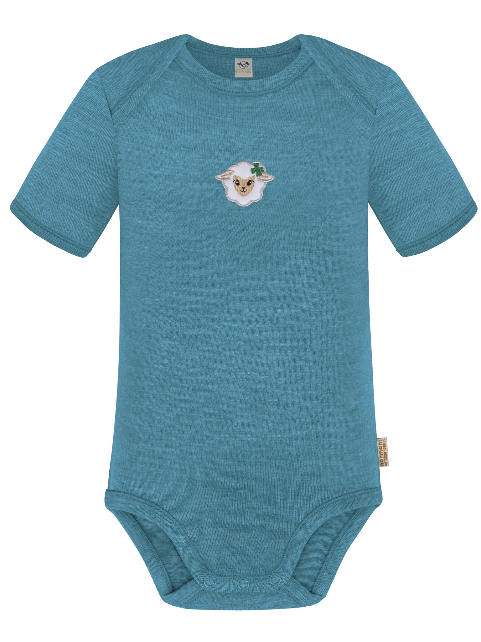 Bild von Baby Merino Body Kurzarm „Tauranga" Blau