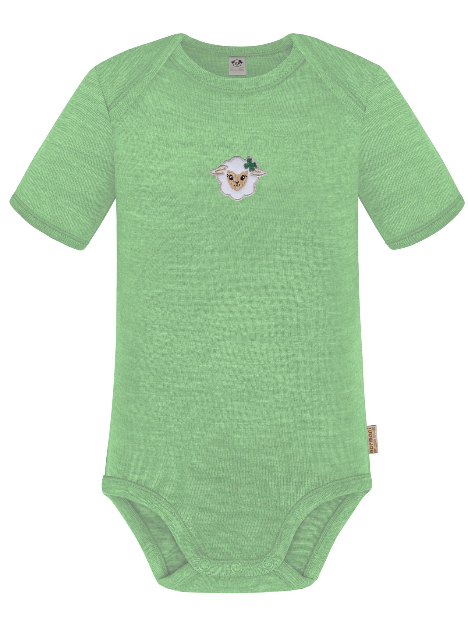 Bild von Baby Merino Body Kurzarm „Tauranga" Grün