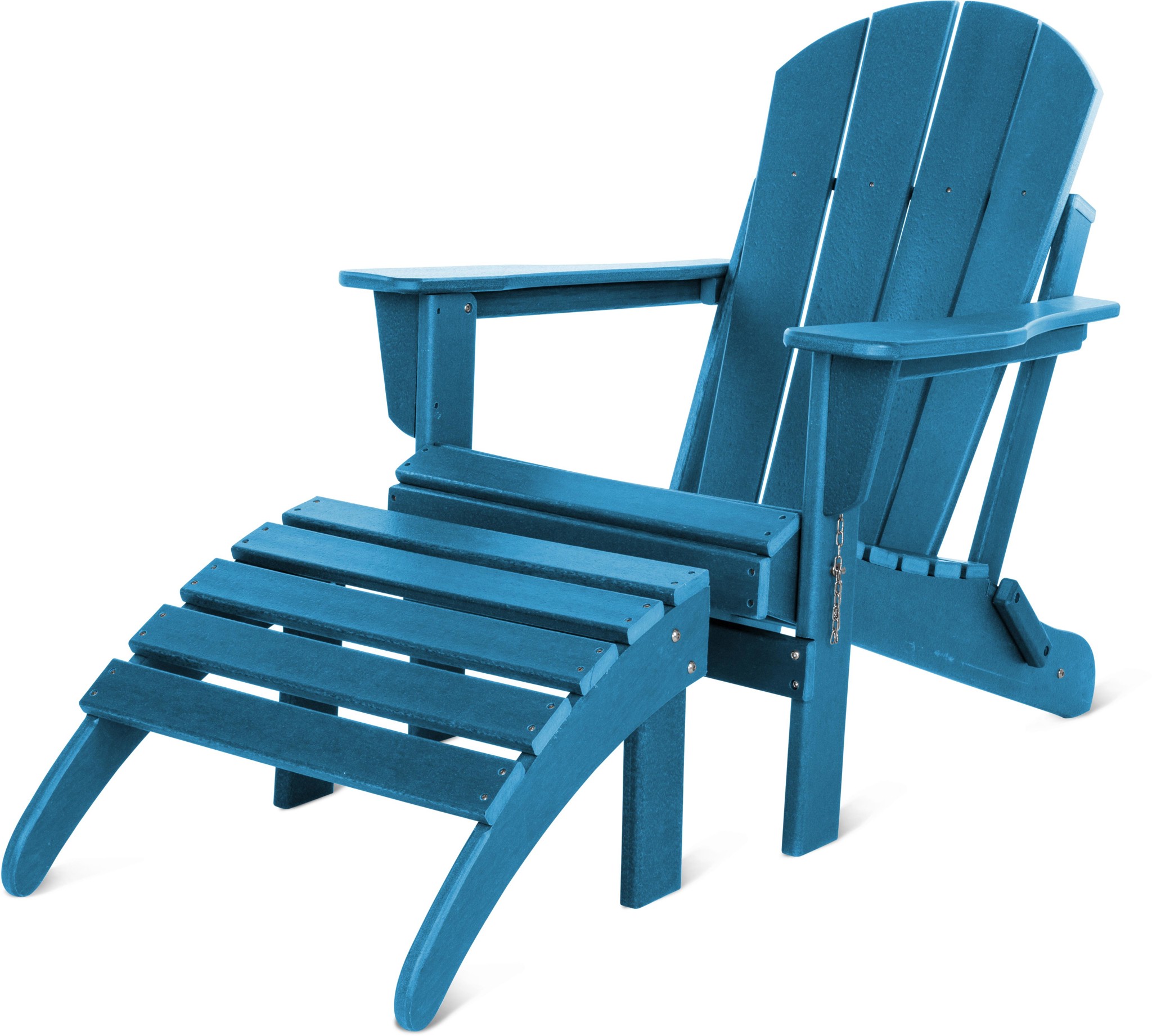 Bild von Gartenstuhl Adirondack mit Fußstütze Blau