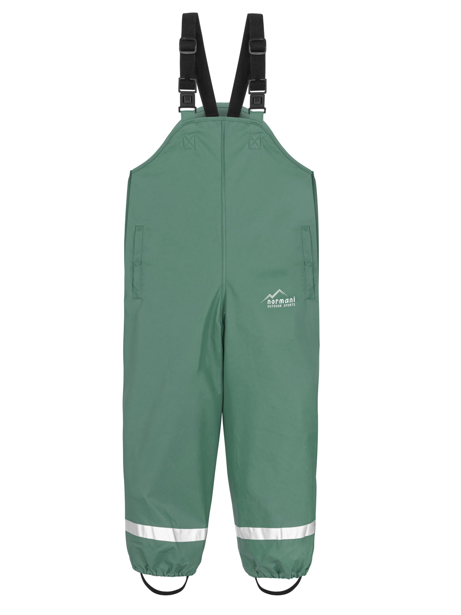 Bild von Baby Regenhose mit Hosenträgern 'Skjolden' Dunkelgrün
