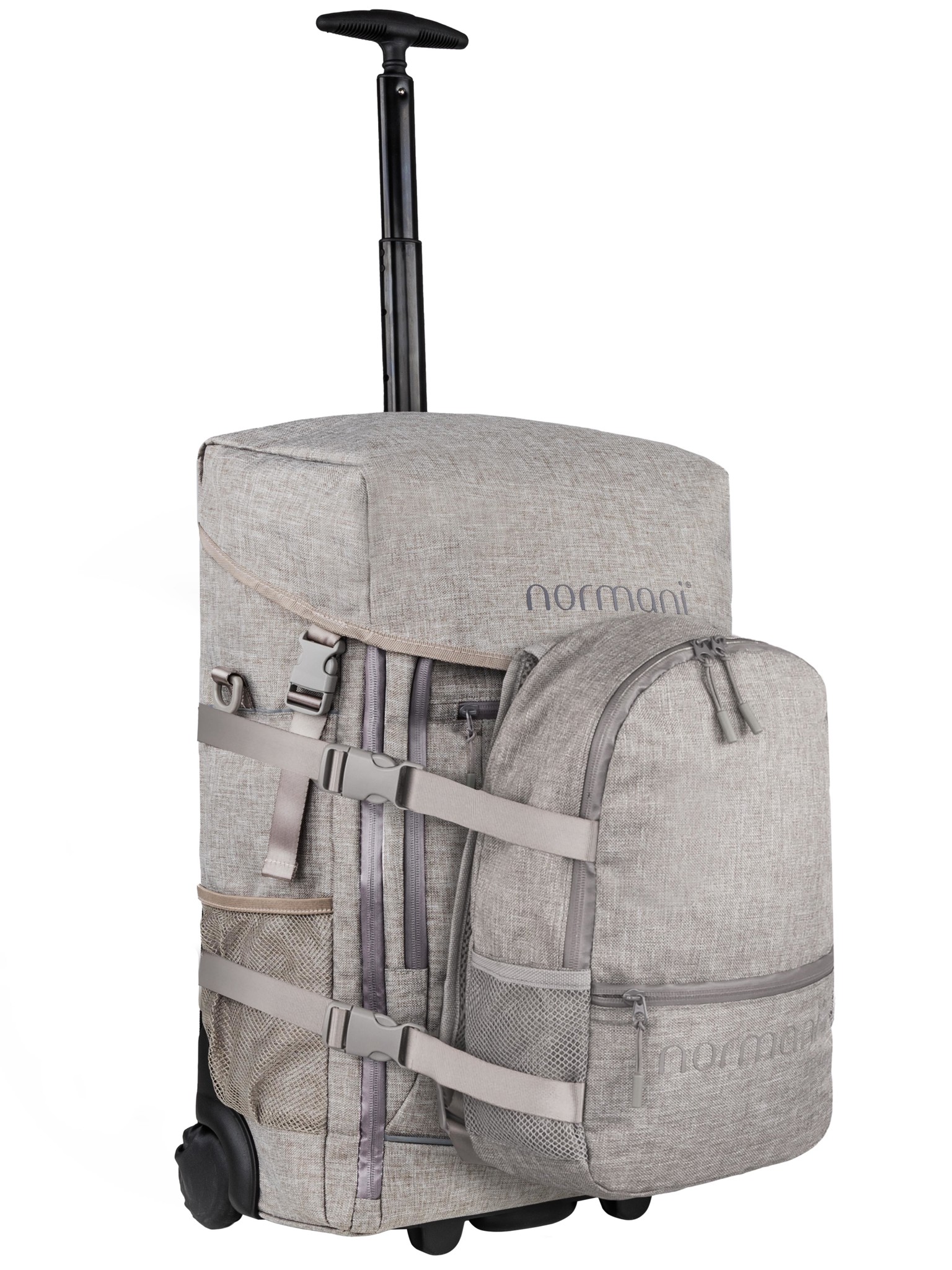 Bild von Reisetasche mit Rucksack, Trolley und Tragetaschenfunktion Beige