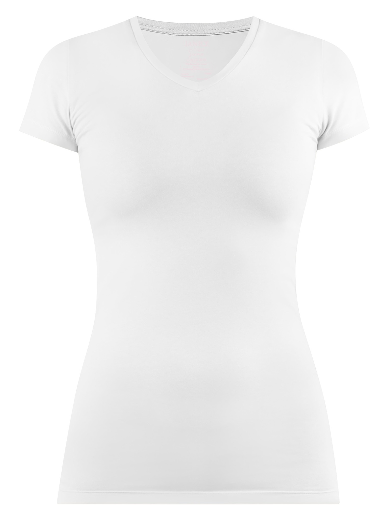 Bild von Figurbetontes T-Shirt mit V-Ausschnitt „Siena“ Weiß