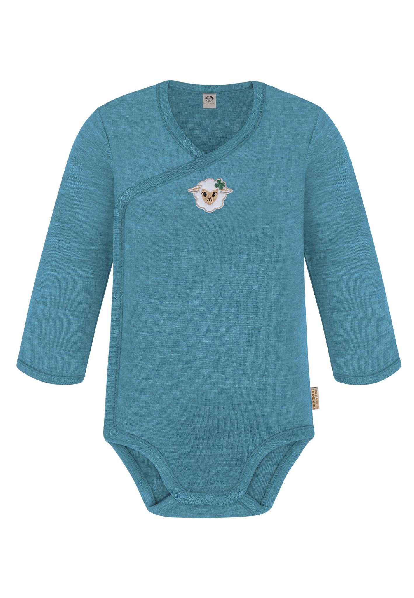 Bild von Baby Merino Wickelbody Langarm "Kaitaia" Blau