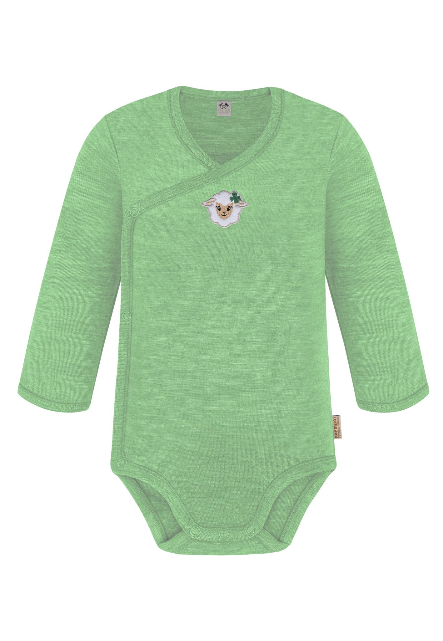 Bild von Baby Merino Wickelbody Langarm "Kaitaia" Grün
