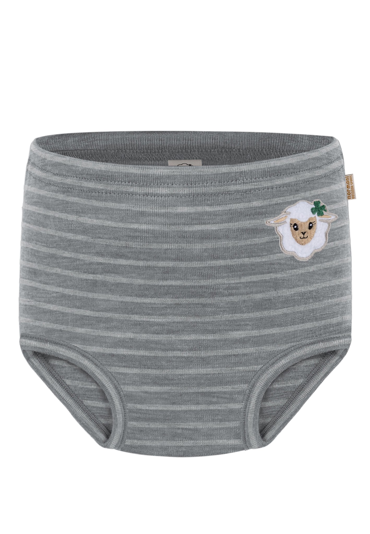 Bild von Baby Merino Windelhose „Tokoroa" Grau gestreift