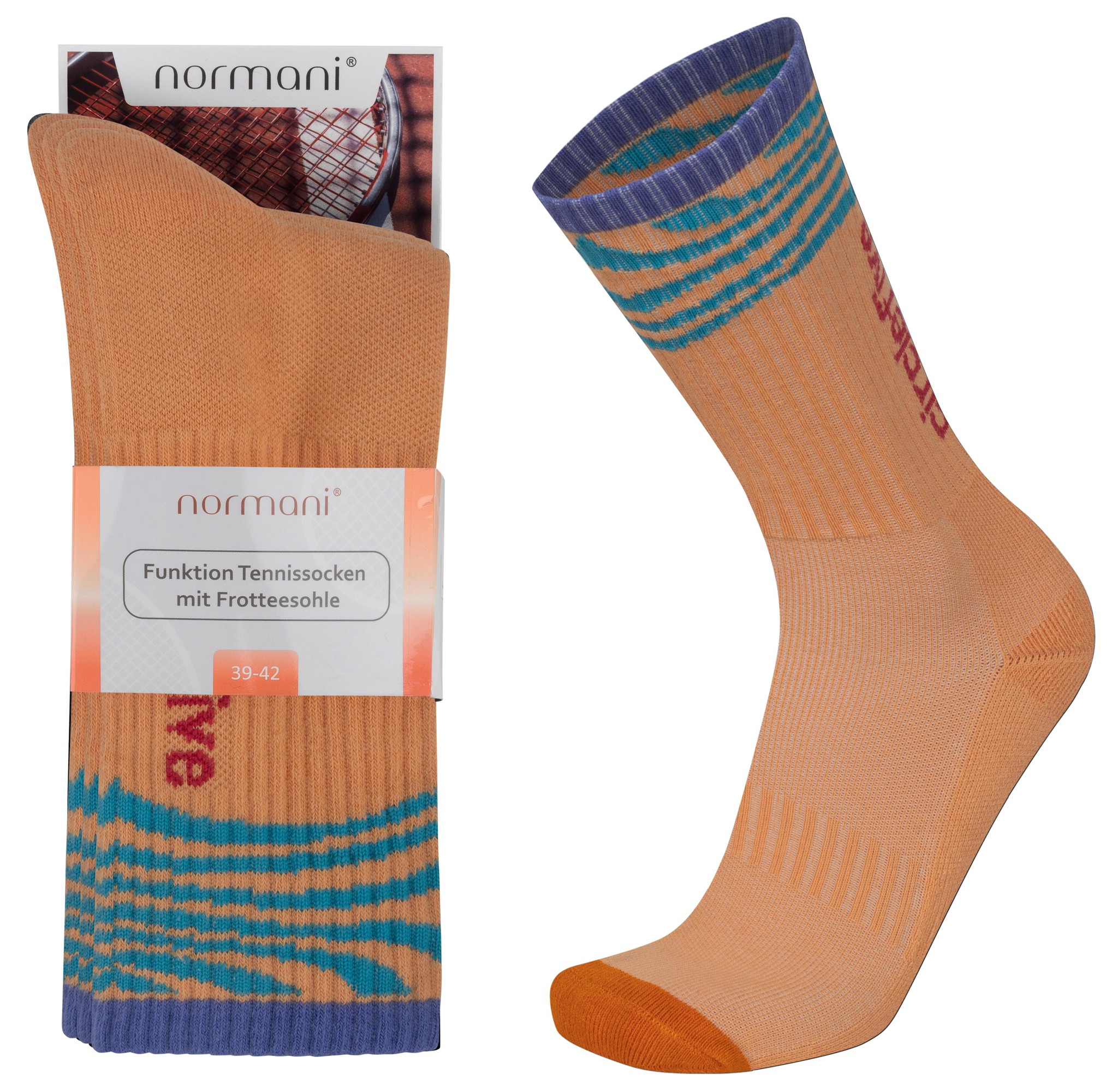 Bild von 4 Funktions Tennissocken mit Frotteesohle Orange