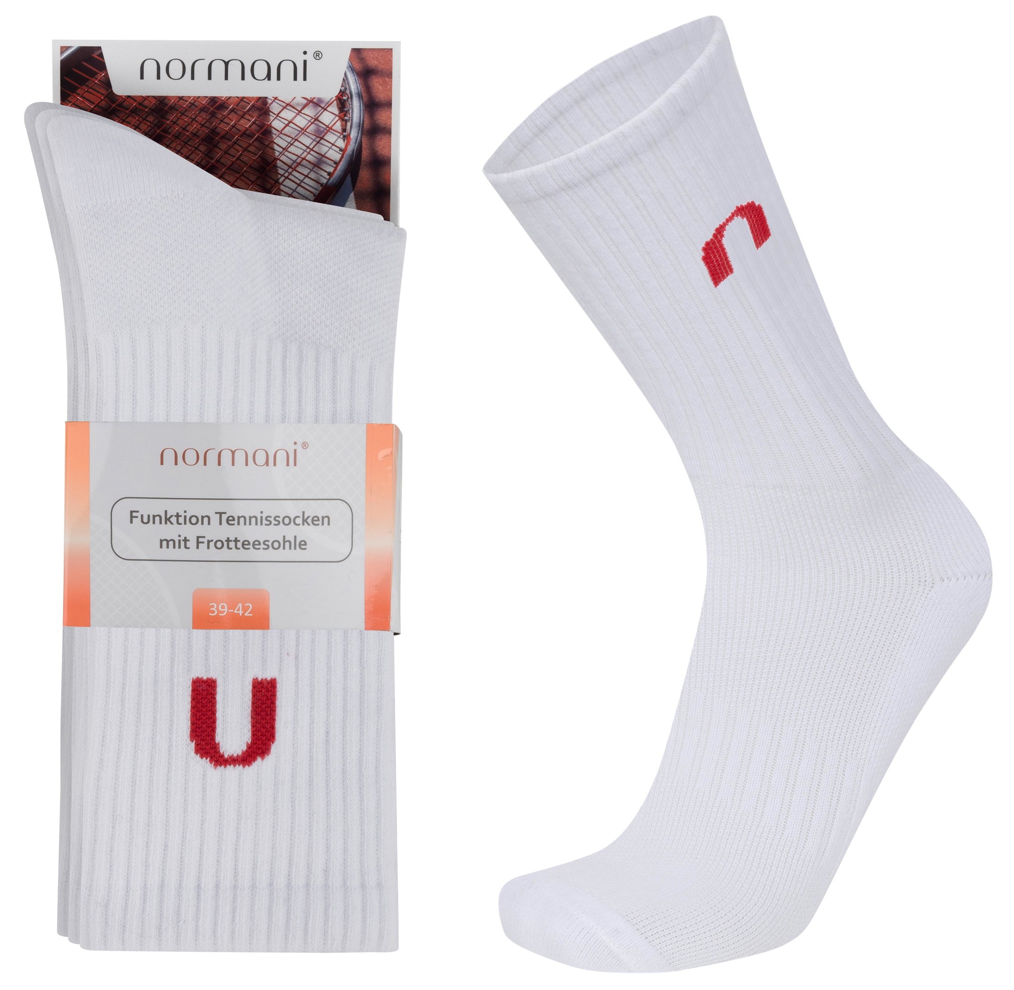 Bild von 4 Funktions Tennissocken mit Frotteesohle Weiß