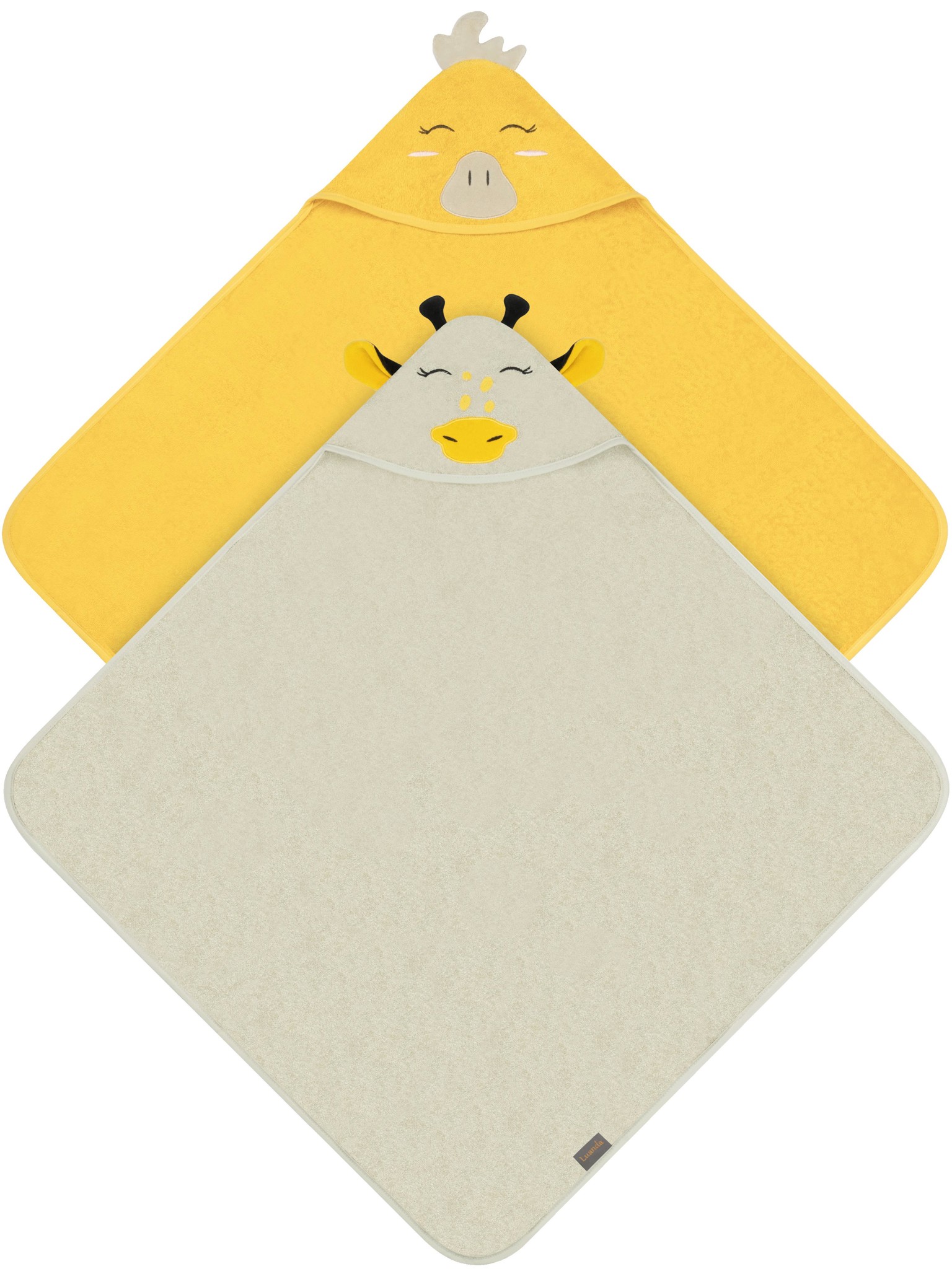 Bild von 2 x Baby Wickeltücher aus Bio-Baumwolle Gelb/Beige