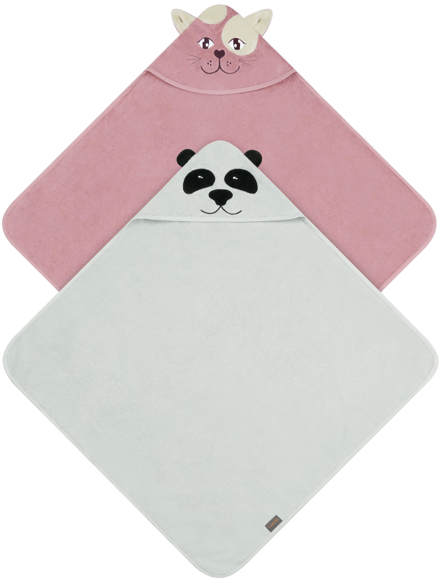 Bild von 2 x Baby Wickeltücher aus Bio-Baumwolle Rosa/Hellgrau